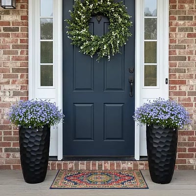 IDEALIST Lite Mosaic Style Tall Round Vase Planter Outdoor Plant Pot