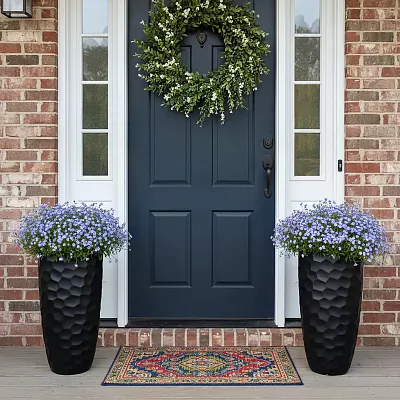 IDEALIST Lite Mosaic Style Tall Round Vase Planter Outdoor Plant Pot