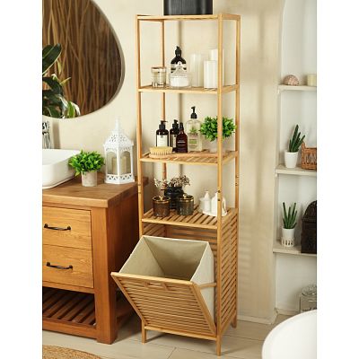 Froppi Wooden Washing Hamper Laundry Basket for Bathrooms