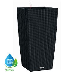 LECHUZA CUBICO Cottage Square Tall Poly Resin Self-watering Planter