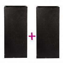 Set of two IDEALIST Lite Tall Square Black Light Concrete Planters: L2...