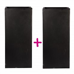 IDEALIST Lite Tall Square Contemporary Light Concrete Planter Set