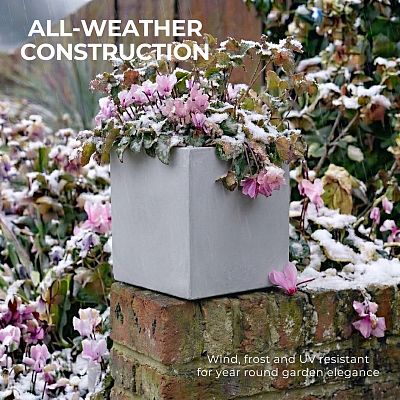 IDEALIST Lite Square Box Contemporary Light Concrete Planter