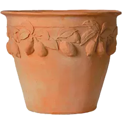 Citrus Fiberglass Round Tall Terracotta Planter Pot In/Out