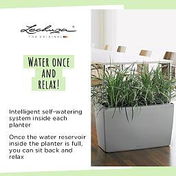 LECHUZA CARARO Trough Poly Resin Self-watering Planter