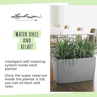 LECHUZA CARARO Trough Poly Resin Self-watering Planter