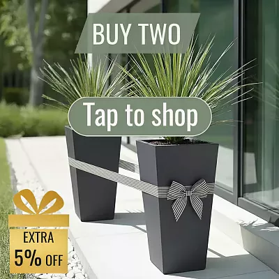 IDEALIST Lite Tall Tapered Contemporary Light Concrete Planter