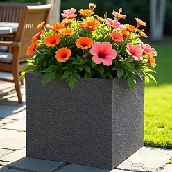 IDEALIST Lite Textured Concrete Effect Square Outdoor Planter