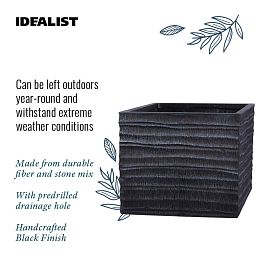 IDEALIST Lite Straw Ribbed Square Outdoor Planter