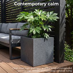 IDEALIST Lite Textured Concrete Effect Square Outdoor Planter
