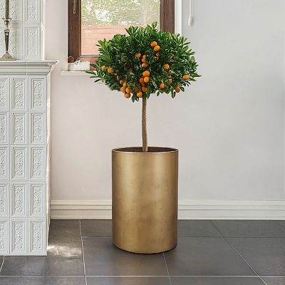 IDEALIST Lite Tall Round Metallic Indoor Planter