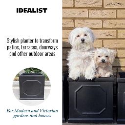 IDEALIST Lite Faux Lead Chelsea Box Square Light Concrete Planter