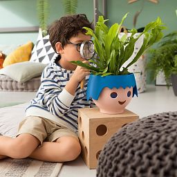 LECHUZA OJO Round Poly Resin Indoor Self-watering Planter
