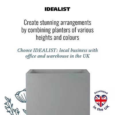 IDEALIST Lite Square Box Contemporary Light Concrete Planter