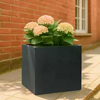IDEALIST Lite Contemporary Flower Box Square Garden Planter, Faux Lead...