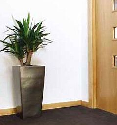 Contemporary Square Tall Ceramic Planter