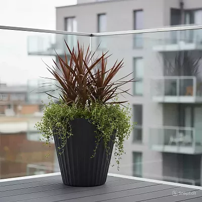 IDEALIST Lite Vintage Ribbed Round Vase Outdoor Planter
