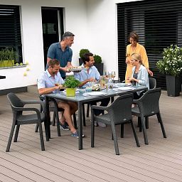 LECHUZA Rectangular Dining with Glass Plate