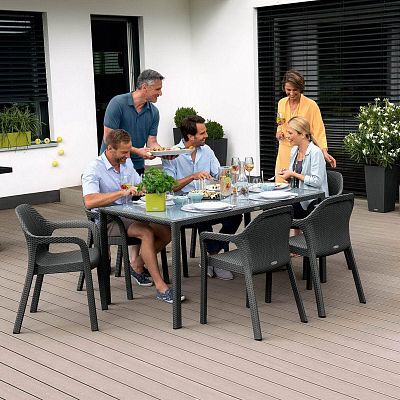 LECHUZA Rectangular Dining with Glass Plate