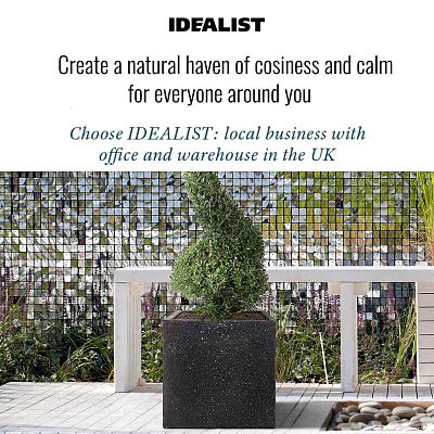 IDEALIST Lite Square Box Contemporary Marble Light Concrete Planter