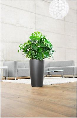 LECHUZA Rondo Round Tall Poly Resin Self-watering Planter