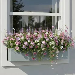 Geo Window Flower Box Fiberglass Trough Aluminium Planter Pot In/Out