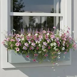 Geo Window Flower Box Fiberglass Trough Aluminium Planter Pot In/Out