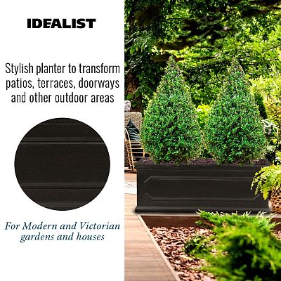 IDEALIST Lite Faux Lead Chelsea Light Concrete Through Planter