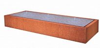CorTen Trough Fountain Watertable Outdoor Rusty W100 H40 L600 cm