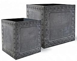 Cromwell Fiberglass Cube Antique FL Planter Pot In/Out