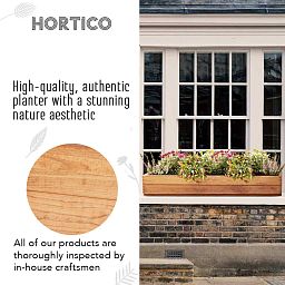 Rustic Scandinavian Redwood Window Box Outdoor Planter Made in UK by HORTICO