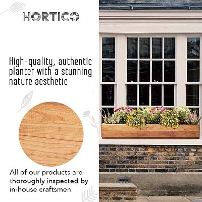 Rustic Scandinavian Redwood Window Box Outdoor Planter Made in UK by HORTICO