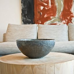 Crackle Bowl Polystone Outdoor Planter