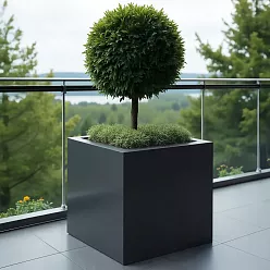 PURE Cube Outdoor Fiberglass Planter