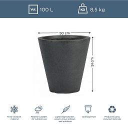 IDEALIST Lite Round Contemporary Light Concrete Planter