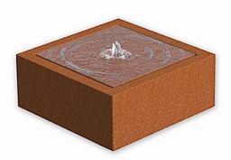 CorTen Square Fountain Watertable Outdoor