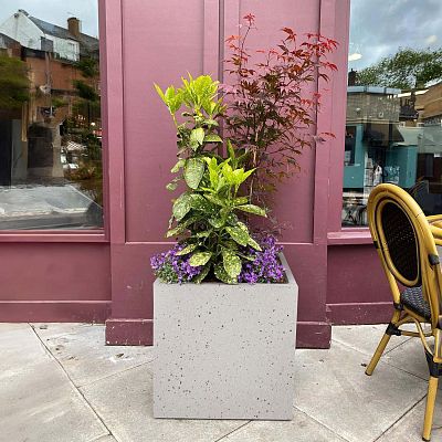 IDEALIST Lite Square Box Contemporary Marble Light Concrete Planter