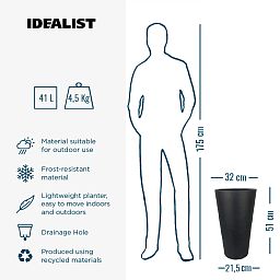 IDEALIST Lite Contemporary Round Light Concrete Planter