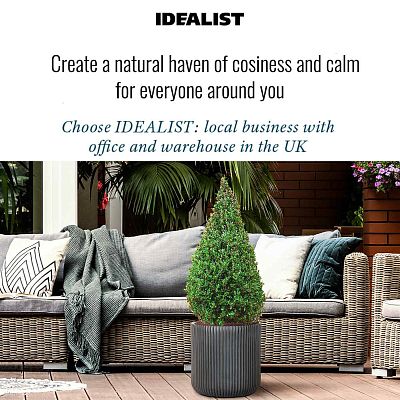 IDEALIST Lite Ribbed Round Outdoor Planter