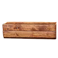 Set of 2 Scandinavian Redwood Large Brown Window Box Wooden Planter fo...