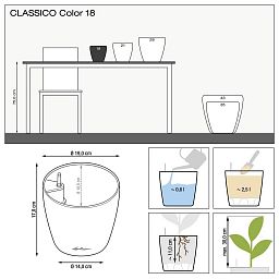 LECHUZA CLASSICO Color Round Poly Resin Self-watering Planter