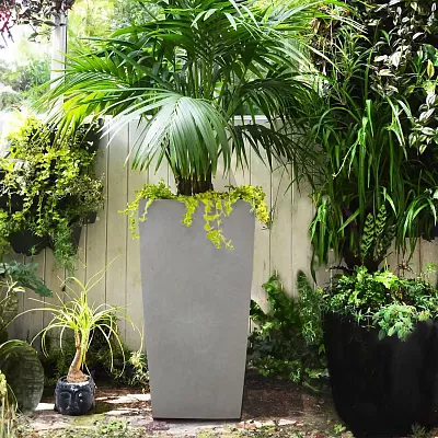 IDEALIST Lite Tall Tapered Contemporary Light Concrete Planter
