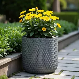 IDEALIST Lite Honeycomb Style Cylinder Round Outdoor Planter
