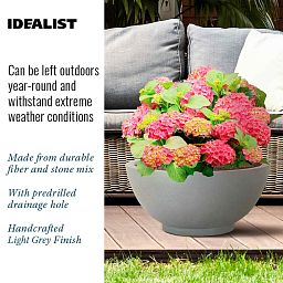 IDEALIST Lite Dish Style Smooth Bowl Outdoor Planter