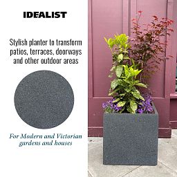 IDEALIST Lite Textured Concrete Effect Square Outdoor Planter