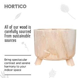 HORTICO GROWER Wooden House Planter with Legs, Indoor Plant Pot Stand with Waterproof Liner