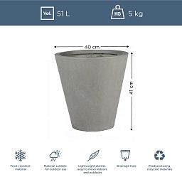 IDEALIST Lite Round Contemporary Light Concrete Planter