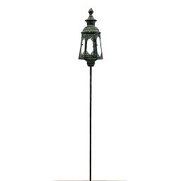 Cone Metal Ornament Garden Stake Dark Silver Lantern by Minster