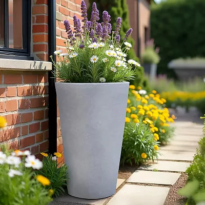 IDEALIST Lite Contemporary Round Light Concrete Planter