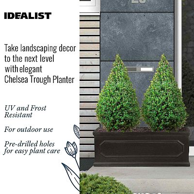 IDEALIST Lite Faux Lead Chelsea Light Concrete Through Planter